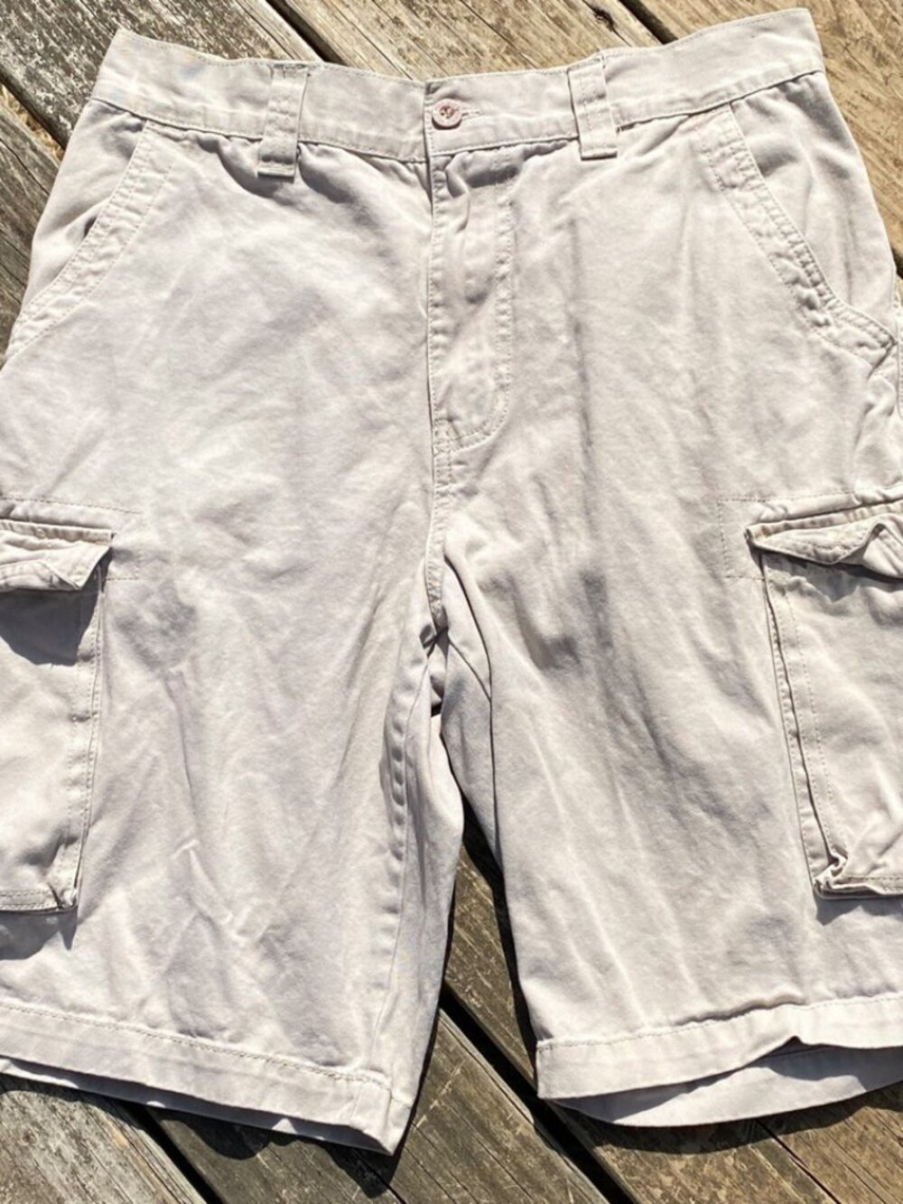 Beverly Hills Polo Club Mens 36 Cargo Shorts Beige Cotton Utility Multi Pocket